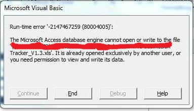  error de motor de base de datos Microsoft Jet 80004005