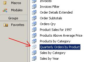 Mostrar tabla y consulta en MS-Access