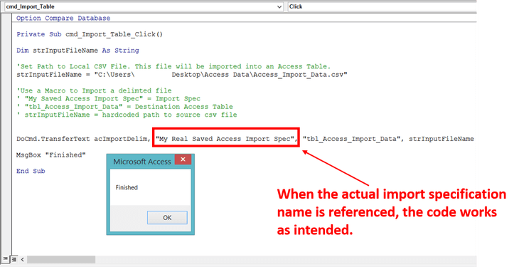 MS Access importacion errores 9