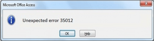Access a la base de datos Error inesperado 35012