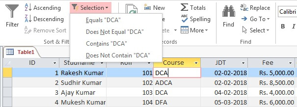 error de Access: la clave de búsqueda