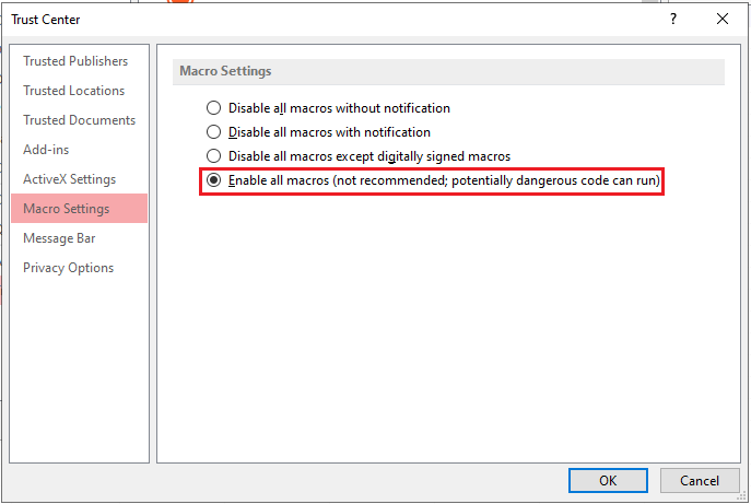 Microsoft Access cannot save the digital signature at this time
