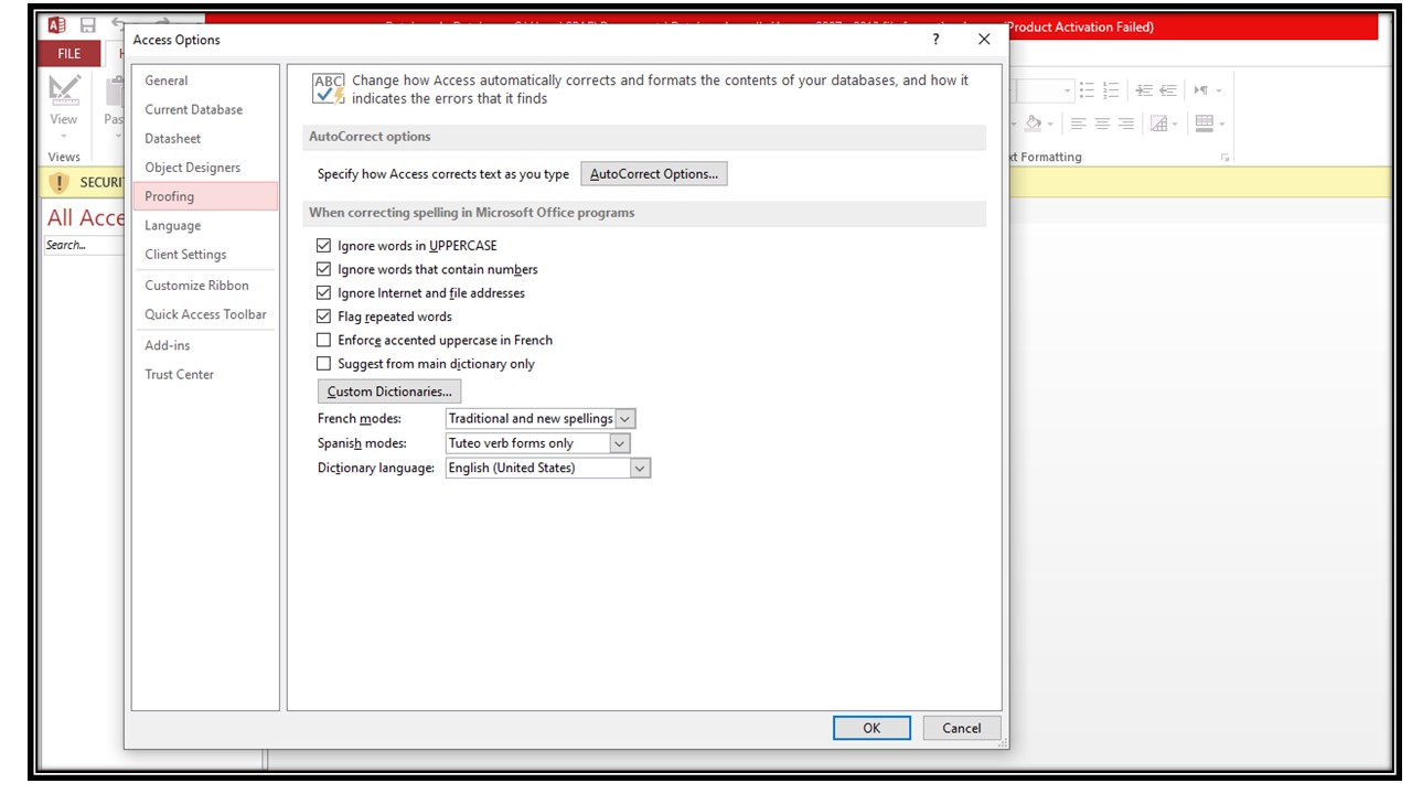 [3 soluciones] MS Access Autocorrección no Trabajando Problema