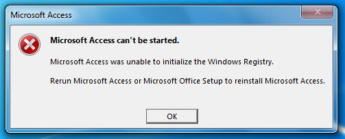 Access Was Unable to Initialize the Windows Registry
