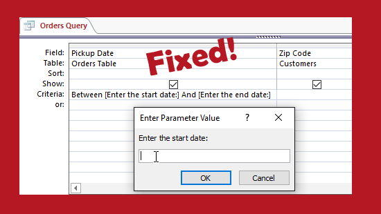 enter parameter value access