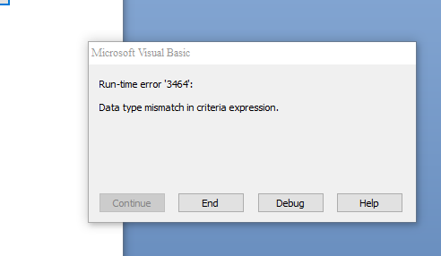 error 3464 de MS Access