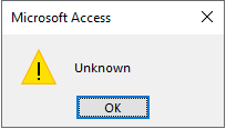 Cómo solucionar el error Unknown de MS Access