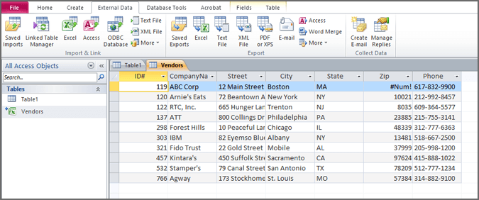 importar datos de Excel a Access