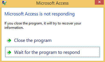 problemas de Microsoft Access que no responde